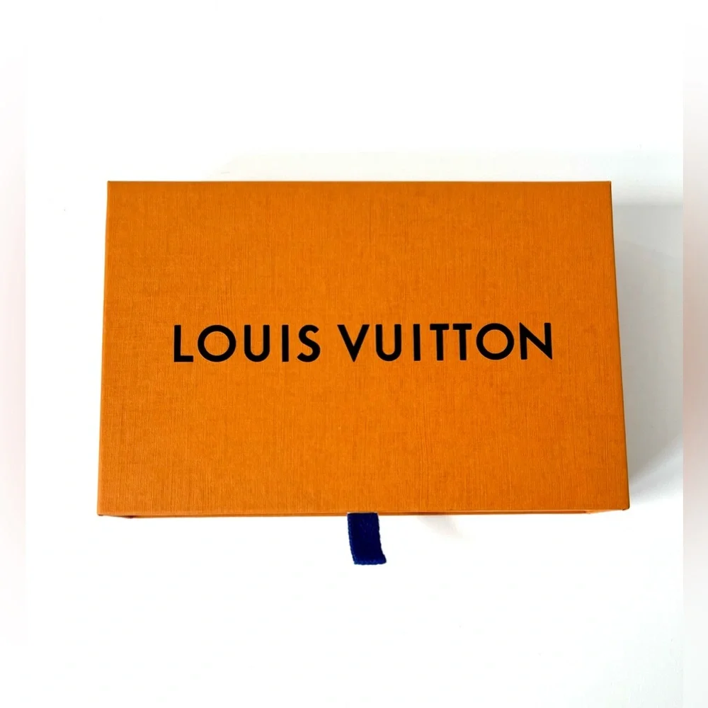 Louis Vuitton Signature Orange Sliding Storage Box, Size 8.25 x 5.5 x 1.75 in